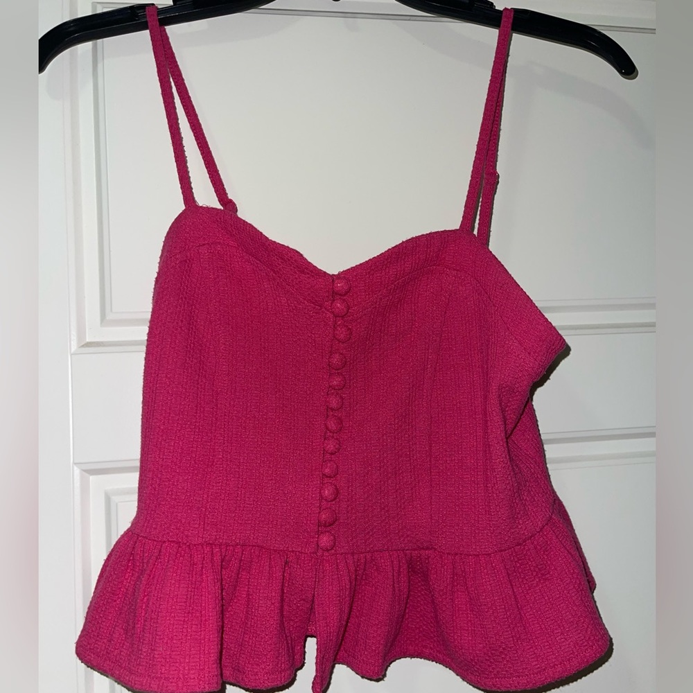 Pink crop top with buttons